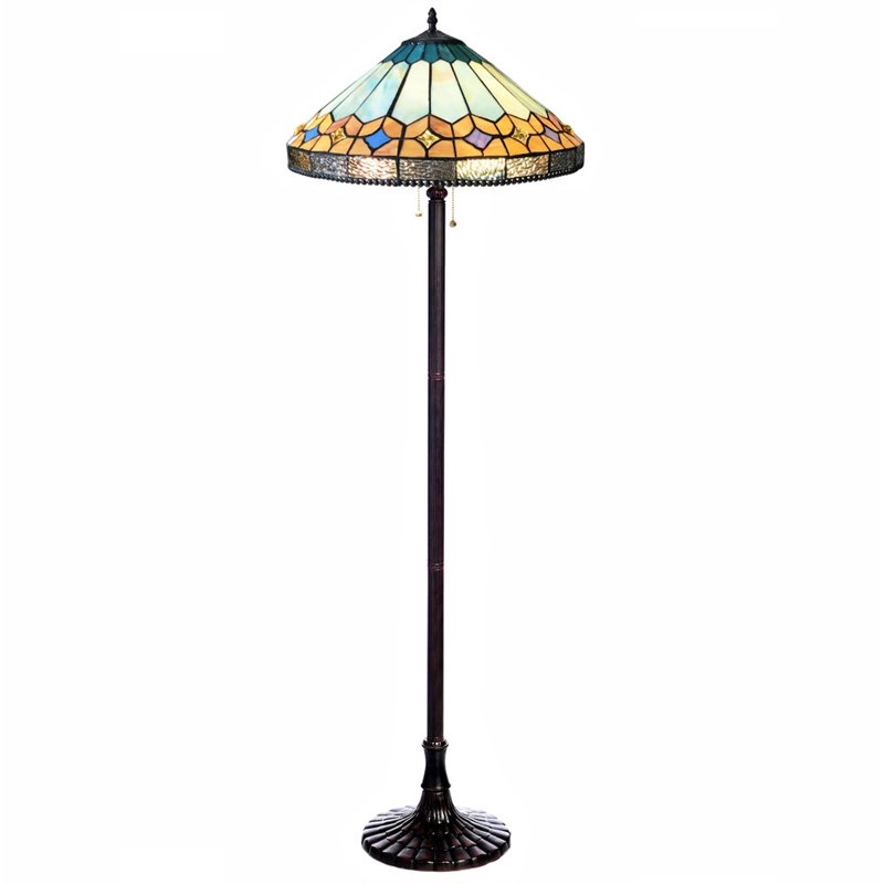 CHLOE Nicholas Tiffany-Style Mission Stained Glass Floor Lamp 61