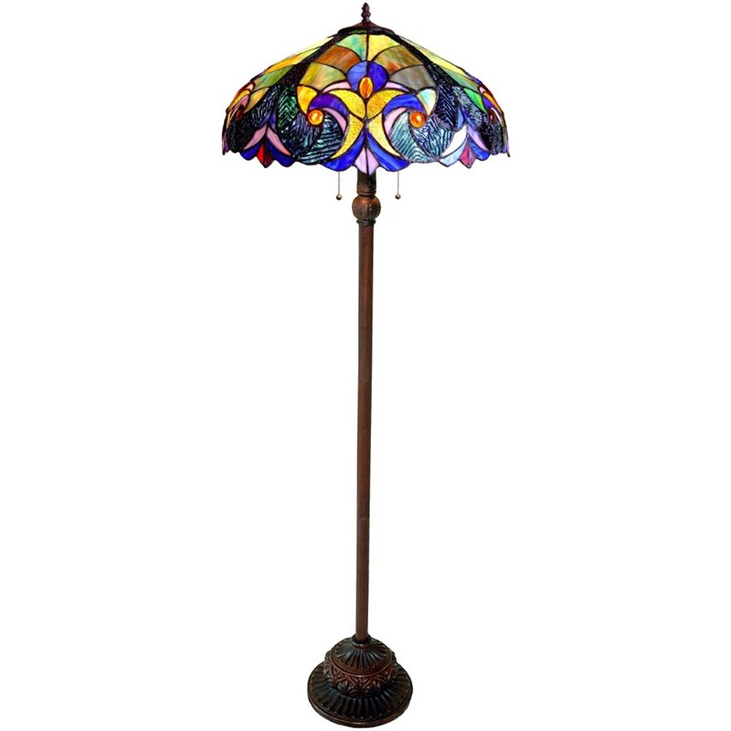 CHLOE Liaison Tiffany-style 2 Light Victorian Floor Lamp 18