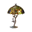 CHLOE 2 Light Tiffany featuring Leafs & Grapes Table Lamp Oval Shape 20