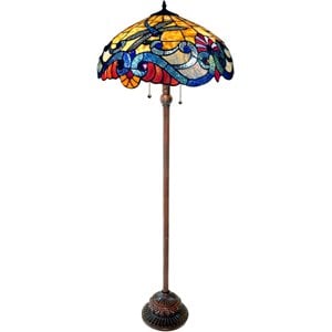 CHLOE 2 Light Tiffany-style Dragonfly Floor Lamp 18&quot Shade