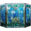 CHLOE Keanu Tiffany-style 3pcs Folding Victorian Fireplace Screen 44
