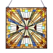 CHLOE Flare Tiffany-glass Mission Square Window Panel 24