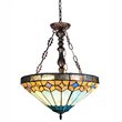 CHLOE Nicholas Tiffany Mission Stained Glass Inverted Ceiling Pendant 18