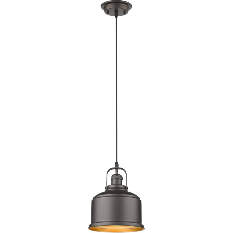CHLOE Ironclad Industrial 1 Light Rubbed Bronze Ceiling Mini Pendant 8