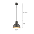 CHLOE Ironclad Industrial 1 Light Rubbed Bronze Ceiling Mini Pendant 8
