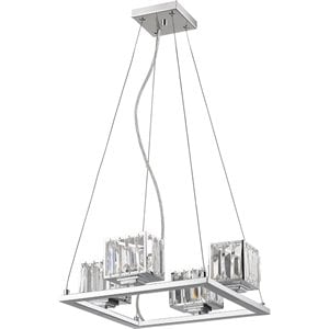 CHLOE Trilluminate 4 Light Chrome Finish Crystal Shade Mini Chandelier 16&quot Wide