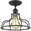 CHLOE Jaxon Industrial 1 Light Rubbed Bronze Semi-flush Ceiling Fixture 10