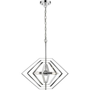 CHLOE Luna Contemporary 2 Light Chrome Ceiling Pendant 20&quot Wide