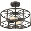 CHLOE Ironclad Industrial 2 Light Rubbed Bronze Semi-flush Ceiling Fixture 14