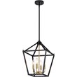CHLOE Ironclad Industrial 4 Light Black Inverted Pendant Ceiling Fixture 12