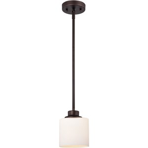 CHLOE Solbi 1 Light Oil Rubbed Bronze Mini Pendant Ceiling Fixture 6&quot Wide