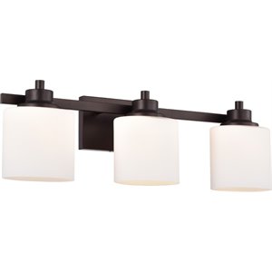 CHLOE Solbi Contemporary 3 Light Oil Rubbed Bronze Bath Vanity Fixture 24&quot Wide