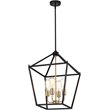 CHLOE Ironclad Industrial 4 Light Black Inverted Pendant Ceiling Fixture 16