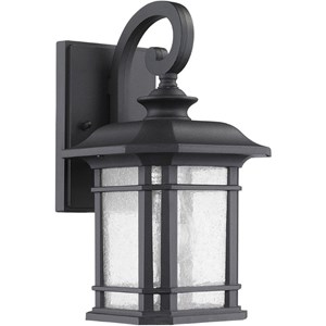 CHLOE Franklin Transitional 1 Light Black Outdoor Wall Sconce 13&quot Height