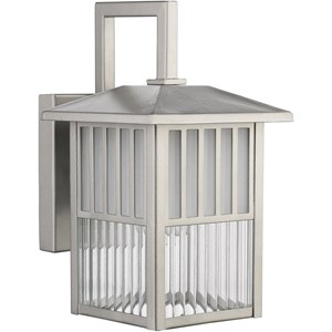 CHLOE Frisco Transitional 1 Light Painted Nickel Outdoor Wall Sconce 11&quot Height