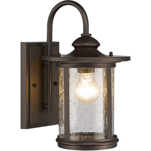 CHLOE Cole Transitional 1 Light Rubbed Bronze Outdoor Wall Sconce 13&quot Height