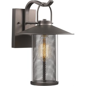 CHLOE Elijah Industrial-style 1 Light Rubbed Bronze Outdoor Wall Sconce 14&quot Tall
