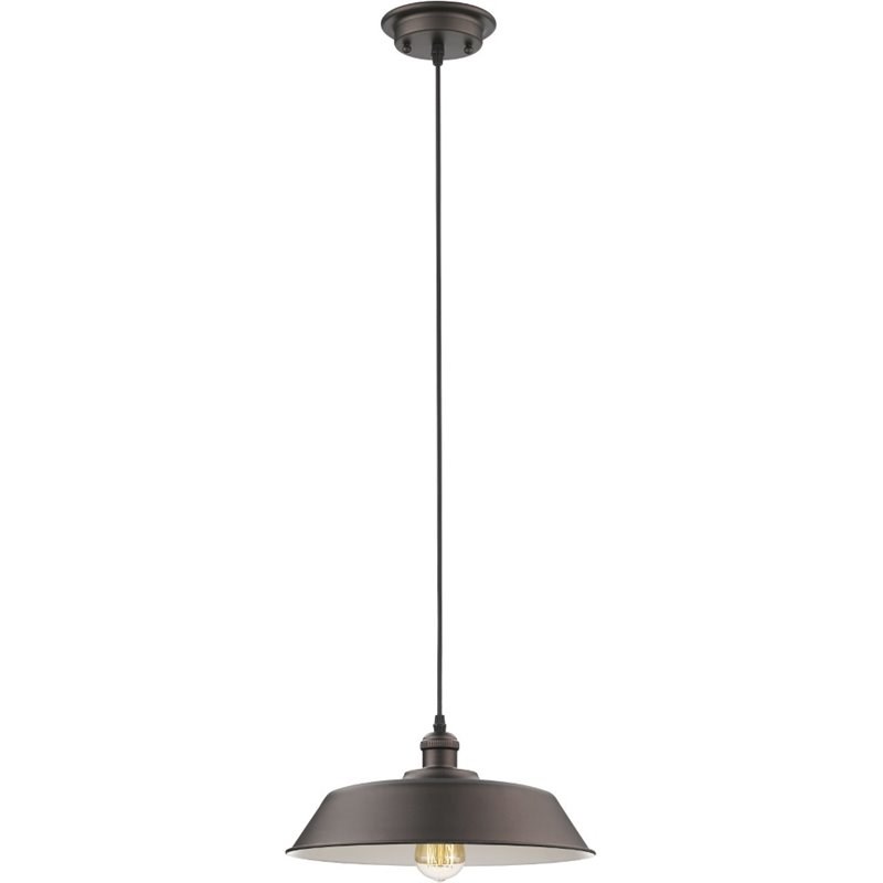 CHLOE Ironclad Industrial 1 Light Rubbed Bronze Ceiling Mini Pendant 14