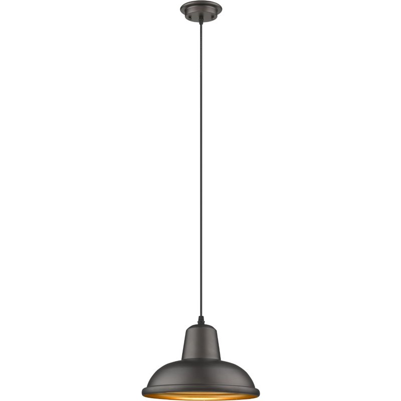 CHLOE Ironclad Industrial 1 Light Rubbed Bronze Ceiling Mini Pendant 10