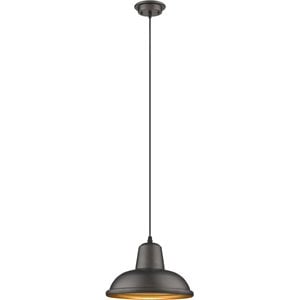 CHLOE Ironclad Industrial 1 Light Rubbed Bronze Ceiling Mini Pendant 10&quot Wide