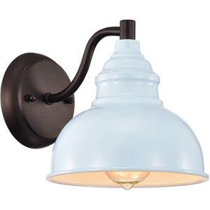 CHLOE Ironclad Industrial 1 Light Oil Rubbed Bronze Indoor Wall Sconce 8&quot Wide