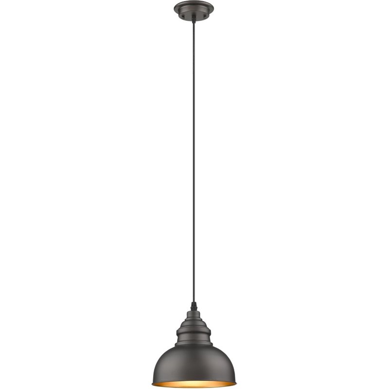 CHLOE Ironclad Industrial 1 Light Rubbed Bronze Ceiling Mini Pendant 8