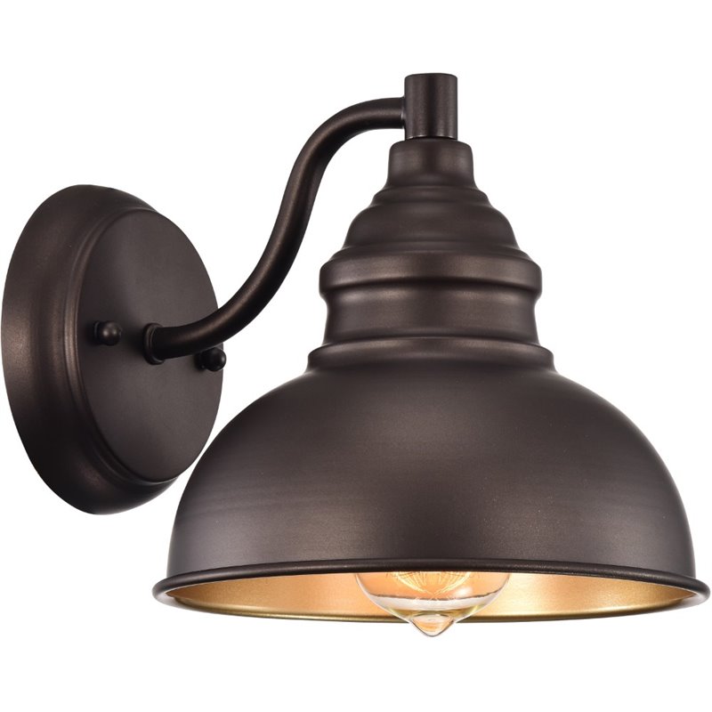 CHLOE Ironclad Industrial 1 Light Oil Rubbed Bronze Indoor Wall Sconce 8