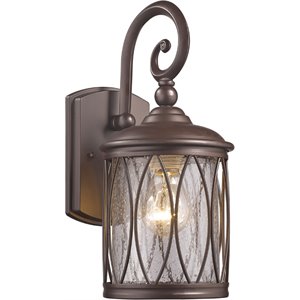 CHLOE Dinadan Transitional 1 Light Rubbed Bronze Outdoor Wall Sconce 13&quot Height