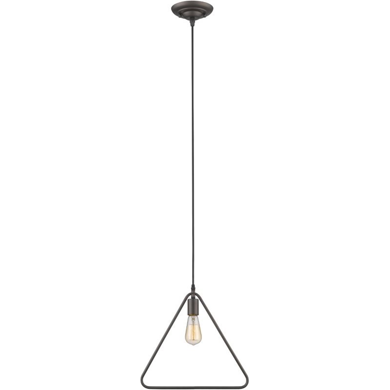 CHLOE Ironclad Industrial 1 Light Rubbed Bronze Ceiling Mini Pendant 15