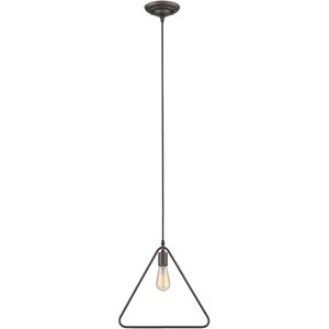 CHLOE Ironclad Industrial 1 Light Rubbed Bronze Ceiling Mini Pendant 15&quot Wide