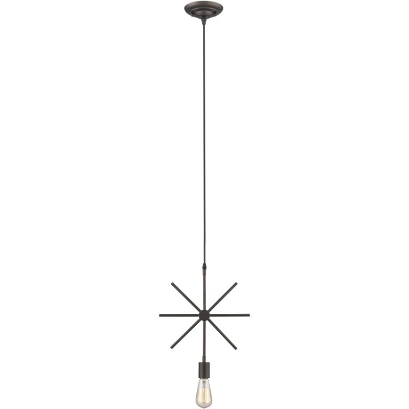 CHLOE Ironclad Industrial 1 Light Rubbed Bronze Ceiling Mini Pendant 13