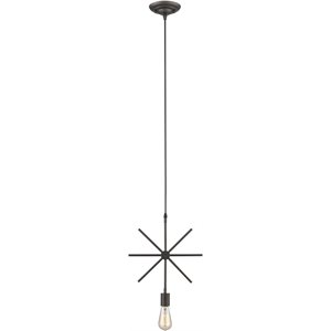 CHLOE Ironclad Industrial 1 Light Rubbed Bronze Ceiling Mini Pendant 13&quot Wide