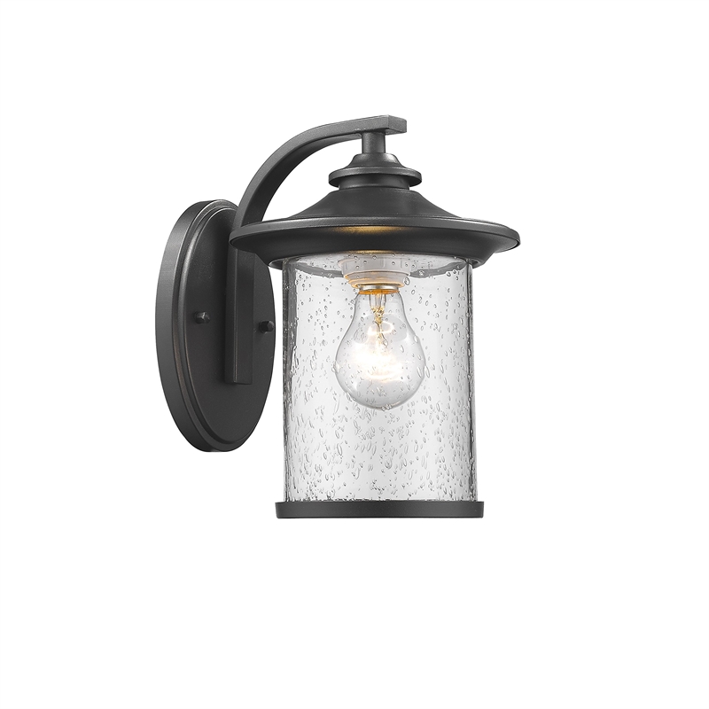CHLOE Liam Transitional 1 Light Black Outdoor Wall Sconce 11