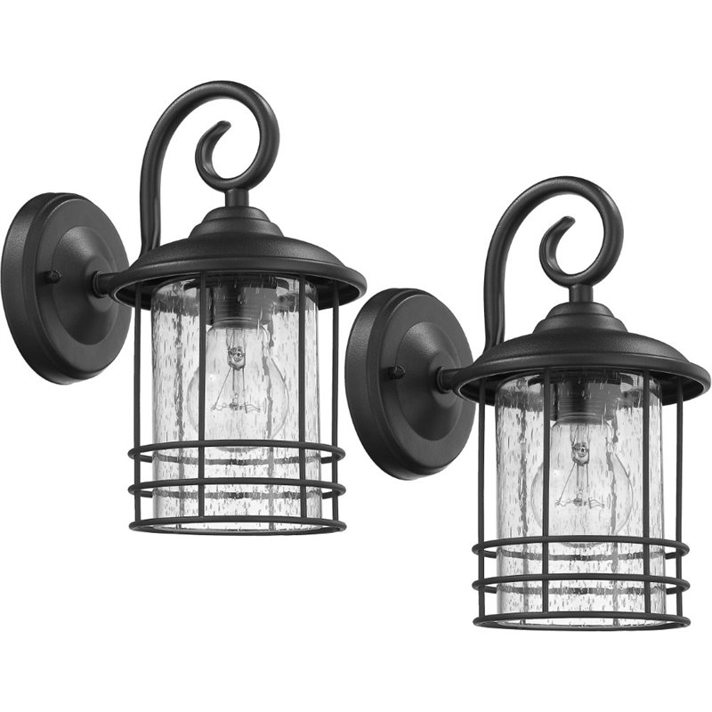 CHLOE Transitional 1 Light Black Outdoor Wall Sconce 10