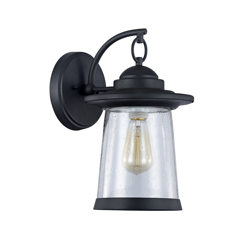 CHLOE Linon Transitional 1 Light Black Outdoor Wall Sconce 13