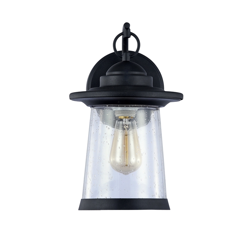 CHLOE Linon Transitional 1 Light Black Outdoor Wall Sconce 13