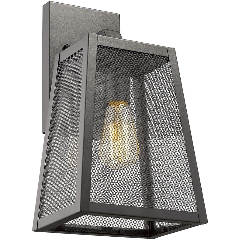CHLOE Emerson Industrial 1 Light Textured Black Outdoor Wall Sconce 15