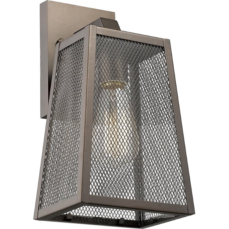 CHLOE Emerson Industrial 1 Light Rubbed Bronze Outdoor Wall Sconce 12