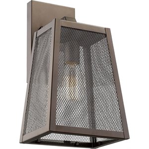 CHLOE Emerson Industrial 1 Light Rubbed Bronze Outdoor Wall Sconce 15&quot Tall