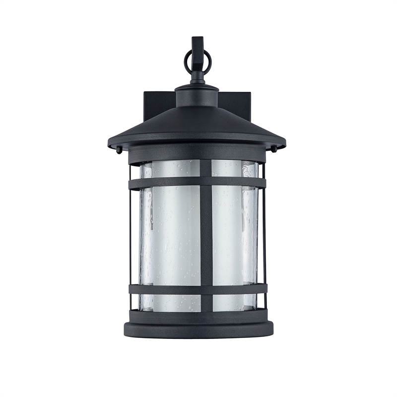 CHLOE Adesso Transitional 1 Light Black Outdoor Wall Sconce 14