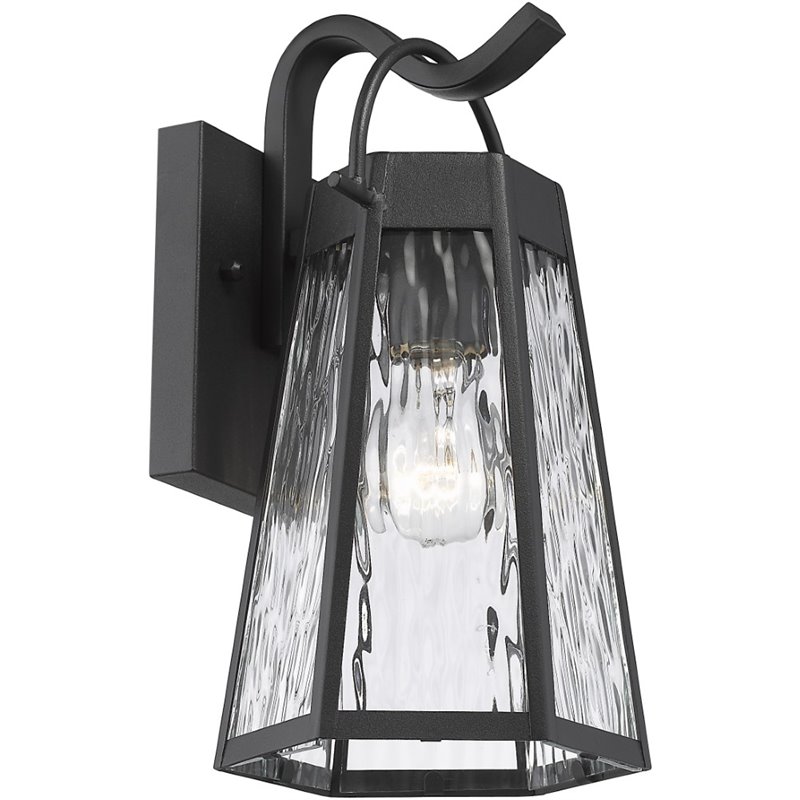 CHLOE Alexa Industrial 1 Light Textured Black Outdoor Wall Sconce 12