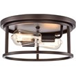 CHLOE Ironclad Industrial 2 Light Oil Rubbed Bronze Ceiling Flush Fixture 12