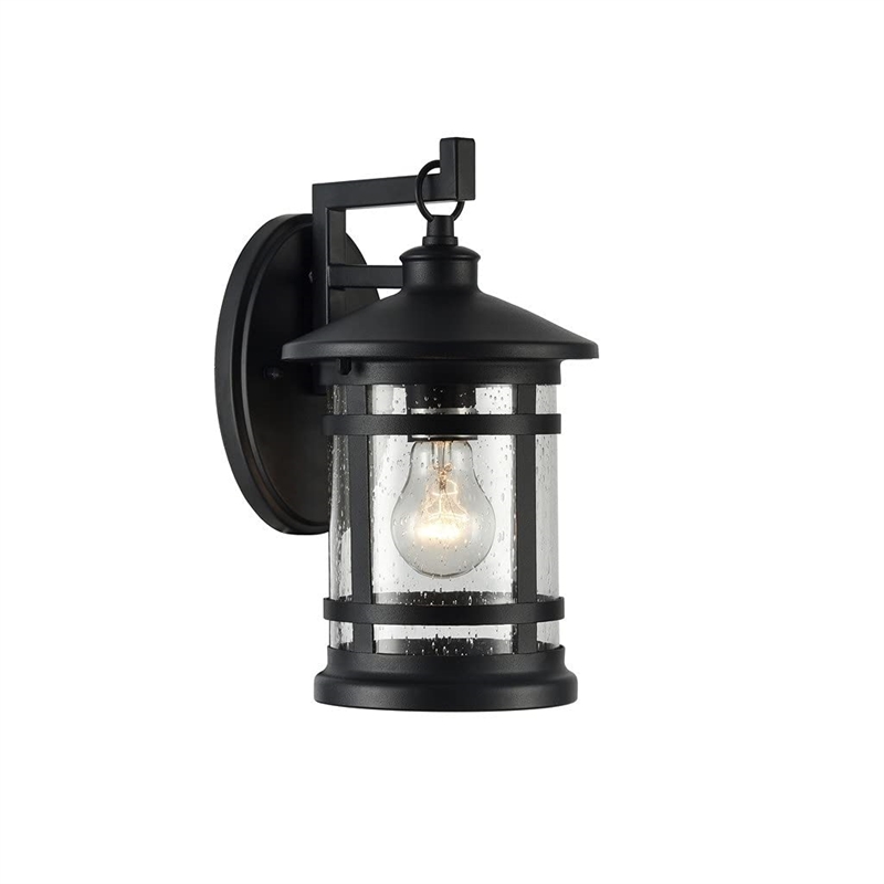 CHLOE Abbington Transitional 1 Light Textured Black Outdoor Wall Sconce 11