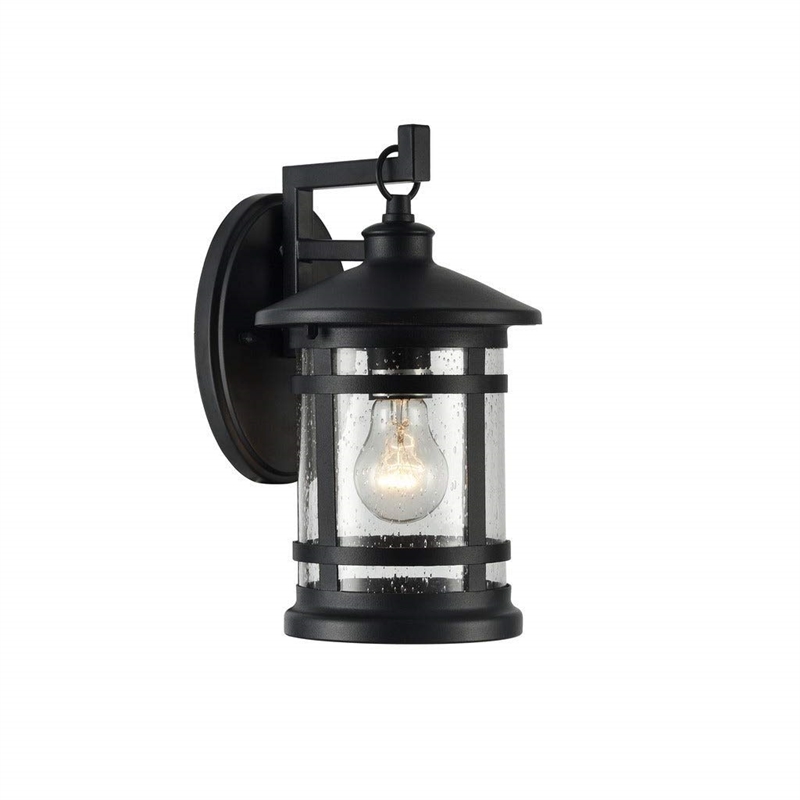 CHLOE Abbington Transitional 1 Light Textured Black Outdoor Wall Sconce 11