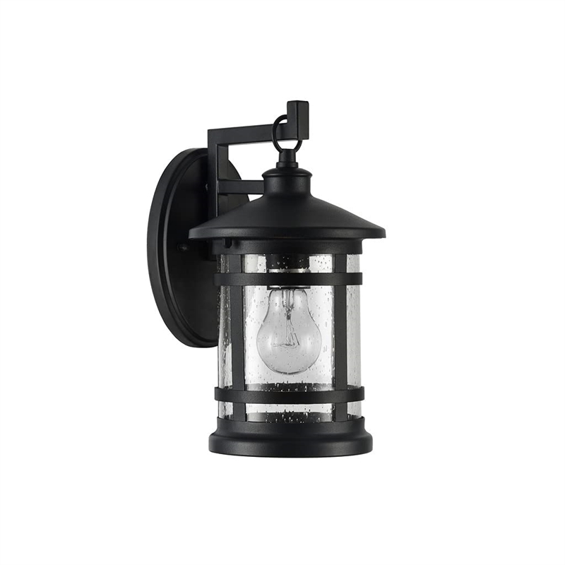 CHLOE Abbington Transitional 1 Light Textured Black Outdoor Wall Sconce 11
