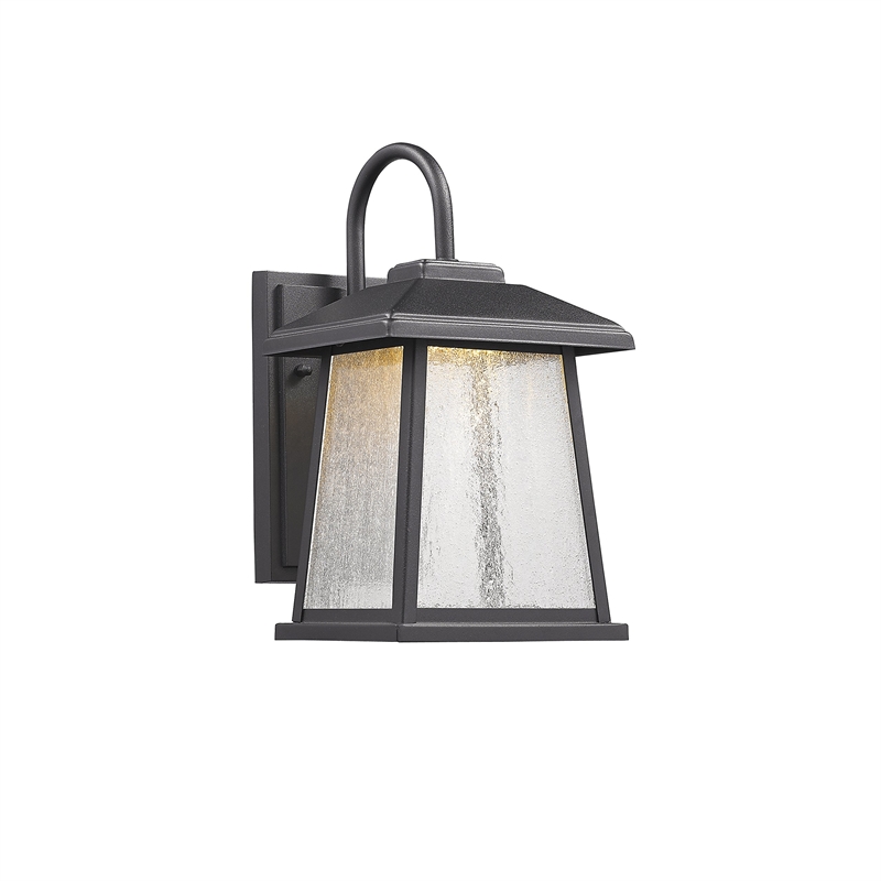 CHLOE Frontier Transitional LED Textured Black Outdoor Wall Sconce 12