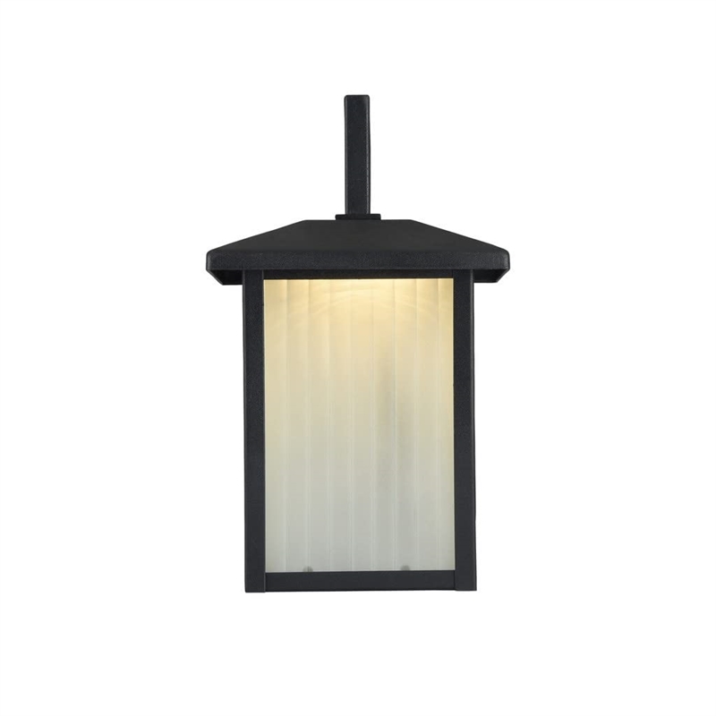 CHLOE Ryston Transitional LED Textured Black Outdoor Wall Sconce 11