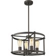 CHLOE Ironclad Farmhouse 4 Light Rubbed Bronze Convertible Ceiling Pendant 17.5