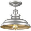 CHLOE Samuel Industrial 1 Light Silver Painted Semi-flush Ceiling Fixture 10