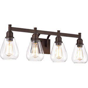 CHLOE Hudson Transitional 4 Light Oil Rubbed Bronze Bath Vanity Fixture 29&quot Wide